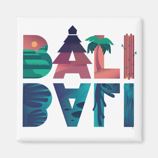 Bali Indonesia Reiseaufkleber Magnet (Vorne)