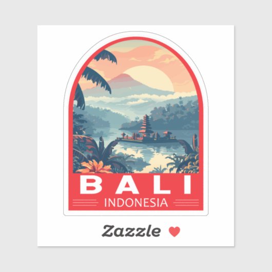 Bali Indonesia Reisen Vintag Aufkleber (Blatt)