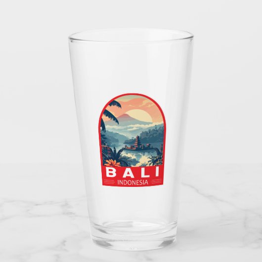 Bali Indonesia Reisen Vintag Glas (Vorderseite)