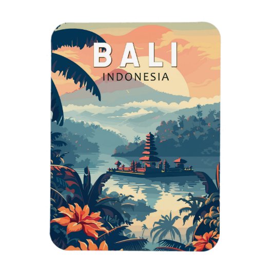 Bali Indonesia Reisen Vintag Magnet (Vertikal)