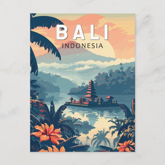 Bali Indonesia Reisen Vintag Postkarte (Vorderseite)