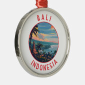 Bali Indonesia Retro Distressed Circle Ornament Aus Metall (Rechts)