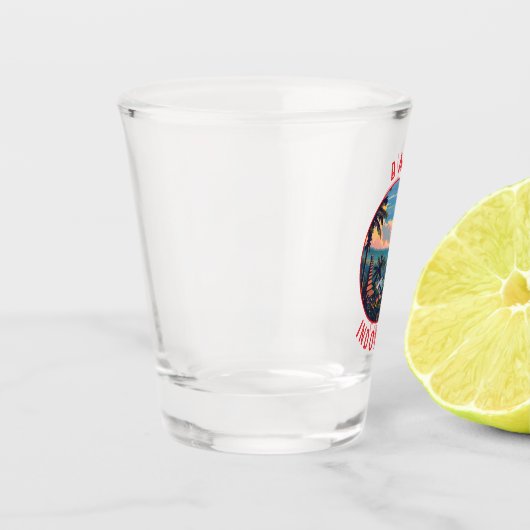 Bali Indonesia Retro Distressed Circle Schnapsglas (Links)