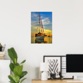 Bali indonesia Sailboat Sonnenaufgang Lovina Stran Poster (Heimbüro)