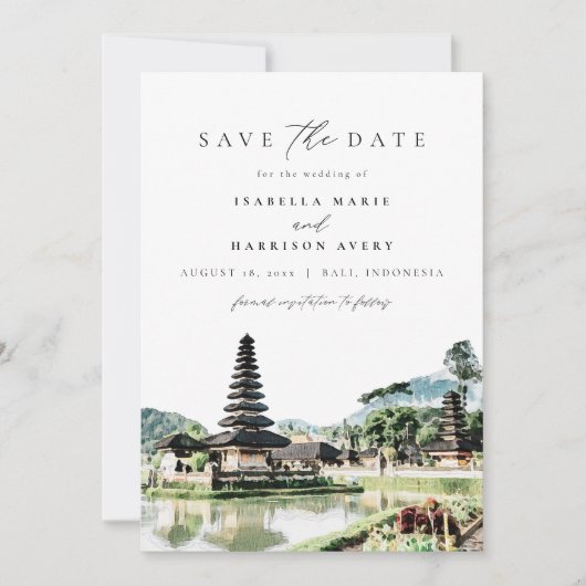 BALI INDONESIA Skyline Wedding Save the Date (Vorderseite)