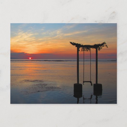 Bali Indonesia Sunset Postkarte (Vorderseite)