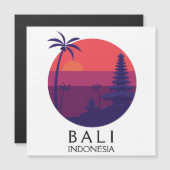 Bali Indonesia Temple Vintage Travel Magnetkarte (Vorne/Hinten)