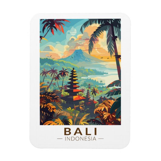 Bali Indonesia Temples Reisen Art Vintag Magnet (Vertikal)