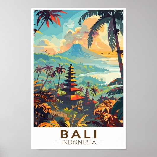 Bali Indonesia Temples Reisen Art Vintag Poster (Vorne)