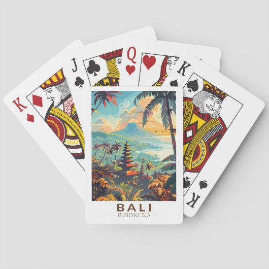 Bali Indonesia Temples Reisen Art Vintag Spielkarten (Rückseite)