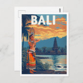 Bali, Indonesia Travel Postkarte (Vorne/Hinten)