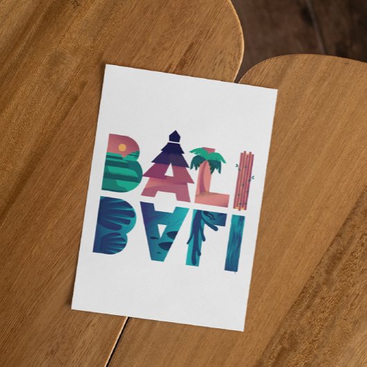 Bali Indonesia Travel Postkarte