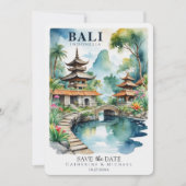 Bali Indonesia Tropical Asian Destination Wedding Save The Date (Vorderseite)