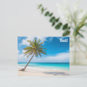 Bali Indonesia Tropical Beach Palm Tree Travel Postkarte (Stehend Vorderseite)