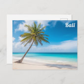 Bali Indonesia Tropical Beach Palm Tree Travel Postkarte (Vorne/Hinten)