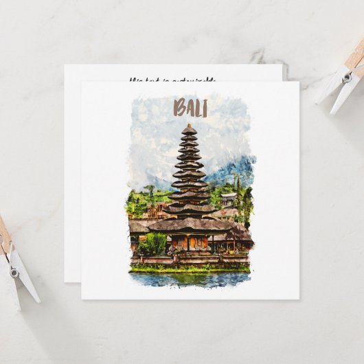 Bali Indonesia Ulun Danu Beratan Greeting Card Karte (Vorderseite/Rückseite Beispiel)