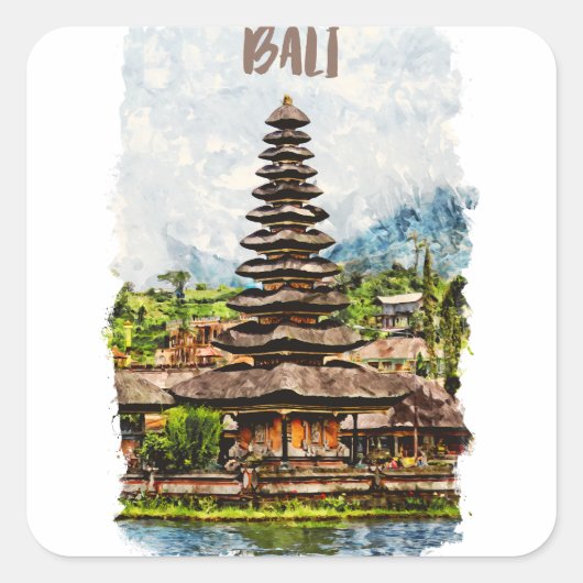 Bali Indonesia Ulun Danu Beratan Sticker (Vorderseite)