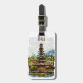 Bali Indonesia Ulun Danu Beratan Temple Gepäckanhänger (Vorderseite vertikal)