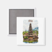 Bali Indonesia Ulun Danu Beratan Temple Magnet (Vorderseite/Rückseite)