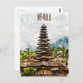 Bali Indonesia Ulun Danu Beratle Temple Postcard Postkarte (Vorne/Hinten)