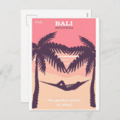 Bali Indonesia Vintage Poster Feiertagspostkarte (Vorne/Hinten)