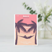Bali Indonesia Vintage Poster Postkarte (Stehend Vorderseite)