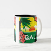 Bali Indonesia Vintage Style Zweifarbige Tasse (VorderseiteRechts)