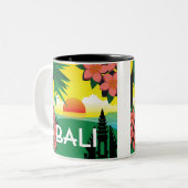 Bali Indonesia Vintage Style Zweifarbige Tasse (Vorderseite Links)