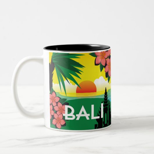 Bali Indonesia Vintage Style Zweifarbige Tasse (Links)