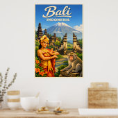 Bali Indonesia - Vintage Travel Poster (Küche)