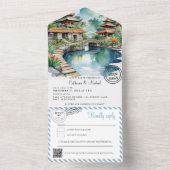 Bali Indonesia Wedding All In One Einladung (Innen)