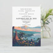 Bali Indonesia Wedding Einladung Retro (Stehend Vorderseite)
