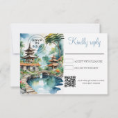 Bali Indonesia Wedding RSVP Karte (Vorderseite)