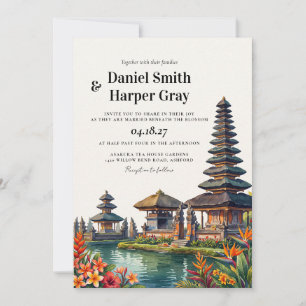 Bali Indonesien Ansicht Ziel Hochzeit Einladung