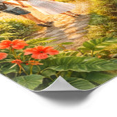 Bali Indonesien Aquarell Reise Tropisch Poster (Ecke)