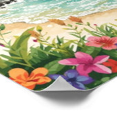 Bali Indonesien Aquarell Reise Tropisch Poster (Ecke)