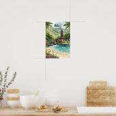 Bali Indonesien Aquarell Reise Tropisch Poster (Küche)