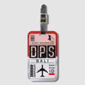 Bali Indonesien DPS Flughafen-Code Gepäckanhänger (Vorderseite Vertikal)