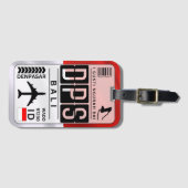 Bali Indonesien DPS Flughafen-Code Gepäckanhänger (Vorderseite (Horizontal))