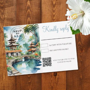 Bali Indonesien Hochzeit RSVP Karte