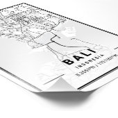 Bali - Indonesien Light City Map Fotodruck (Ecke)