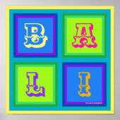 Bali Indonesien Moderne farbenfrohe Wandkunst Post Poster (Vorne)