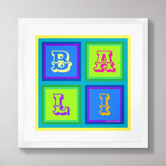 Bali Indonesien Moderne farbenfrohe Wandkunst Post Poster