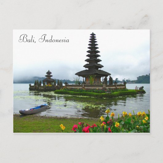Bali, Indonesien - Pura Ulun Danu, Bratan-See Postkarte (Vorderseite)