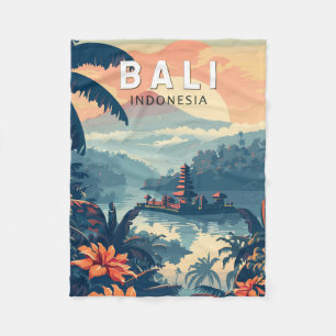 Bali Indonesien Reise Kunst Vintage Fleecedecke