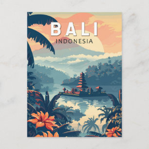 Bali Indonesien Reise Kunst Vintage Postkarte
