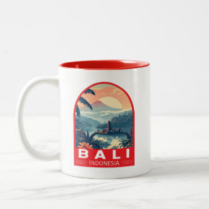 Bali Indonesien Reise Kunst Vintage Zweifarbige Tasse