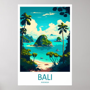 Bali Indonesien Reiseplakat Vintage Ski National Poster