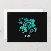 Bali Indonesien Sea Blue Tribal Turtle Ankündigungspostkarte (Vorne/Hinten)