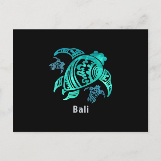 Bali Indonesien Sea Blue Tribal Turtle Ankündigungspostkarte (Vorderseite)
